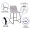 Merrick Lane 24 inch Faux Counter Height Bucket Seat Stools, Set of 2